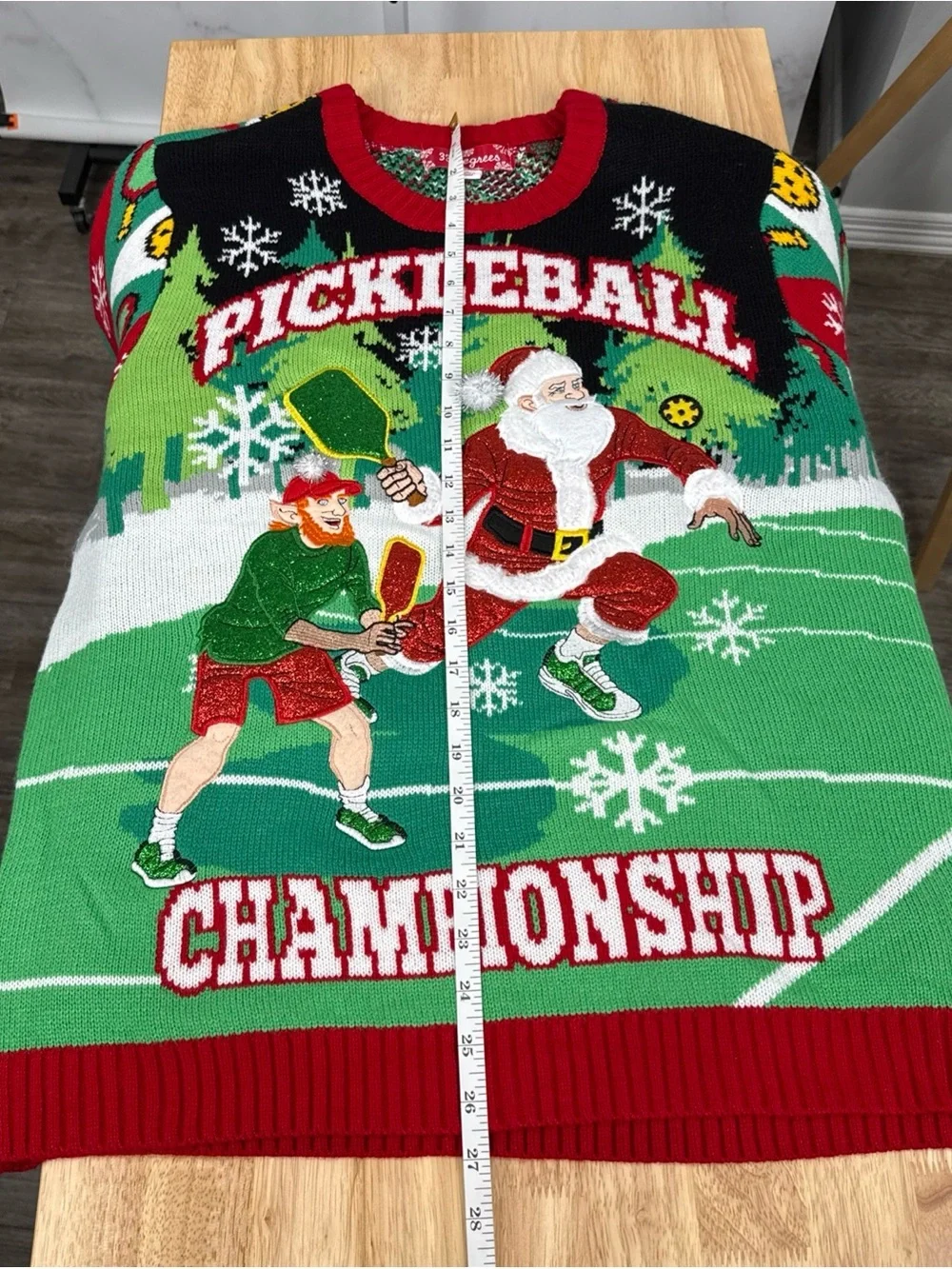 33 Degrees Men’s Christmas Pickleball Championship Party Sweater Size L NEW $48